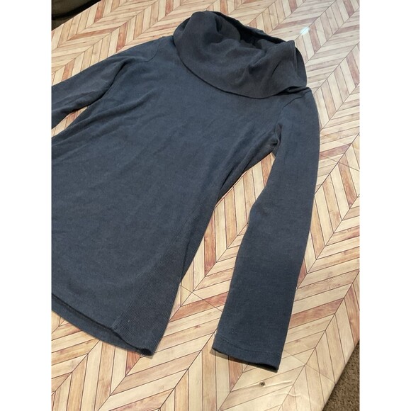 Converse Blue Cowl Women’s Neck Long Sleeve Top Large Blue Shirt Fall Winter L - Picture 3 of 9